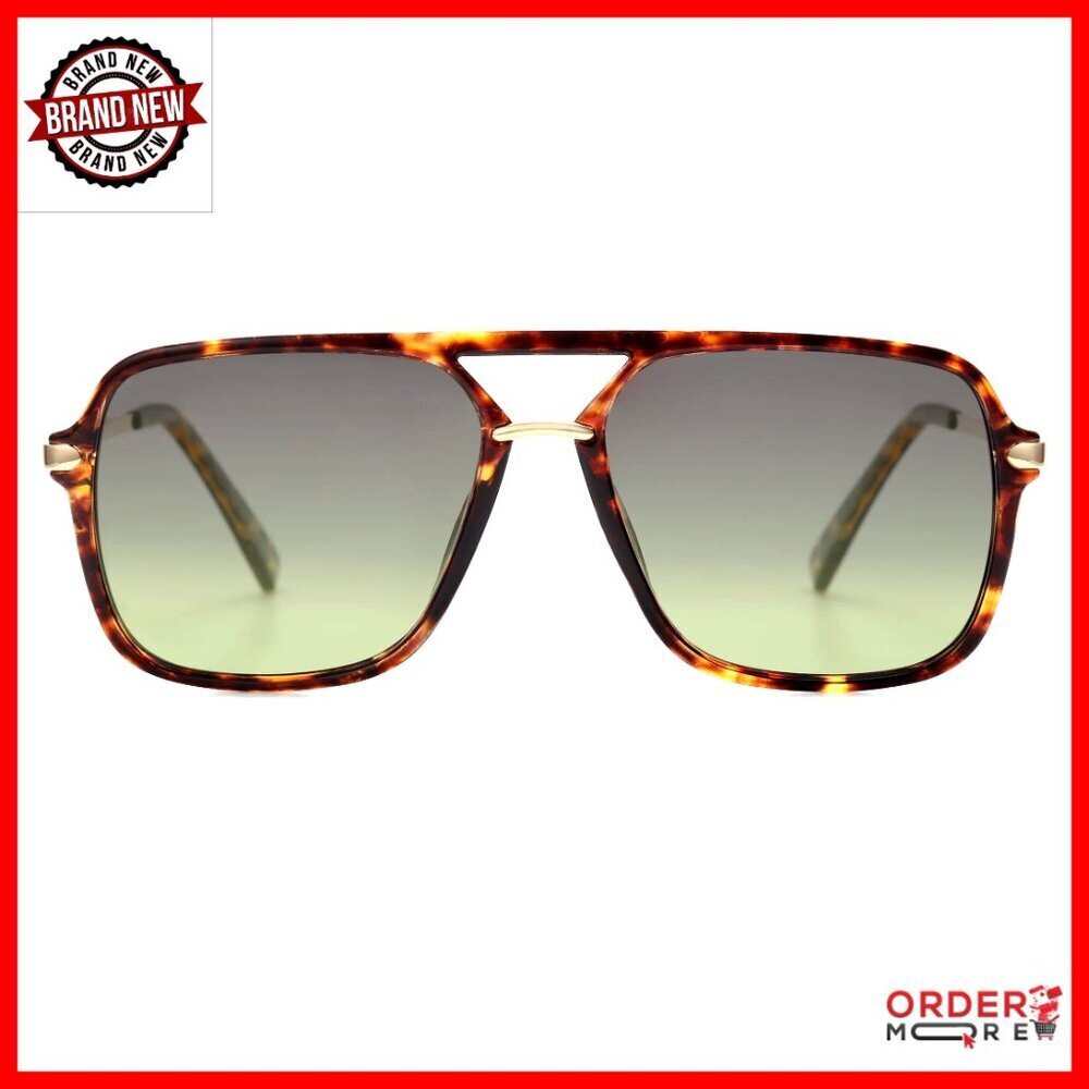 Square Polarized Sunglasses, Retro Aviator Style, UV400 Protection